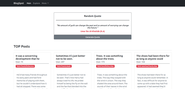 Blog Site - Website to see blogs and random quotes using the JSONPLACEHOLDER API